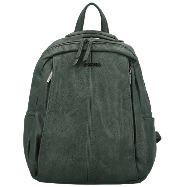 Trendy dámský koženkový kabelko-batoh Zodak, tmavě zelený