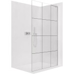 CERANO Sprchová zástěna Walk-in Onyx L-pravá vzpěra - 8 mm - chrom, industriální sklo - 90x200 cm