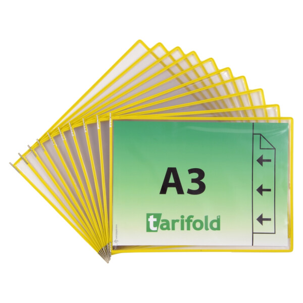 Djois závěsný rámeček s kapsou, A3, otevřený bokem, žluté, 10 ks