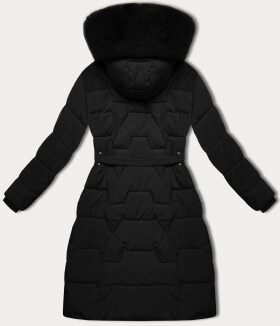 Černá dámská bunda pro přechodné období s páskem J Style (16M9176-392) odstíny černé L (40)