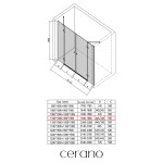 CERANO - Sprchové 2-pantové dveře Marino L/P - 6 mm - černá matná, transparentní sklo - 198(109+89)x190 CER-543856