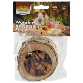 Nature Land Nibble Pochoutka miska plněná ovocem dřevěná 120g (905-35014)