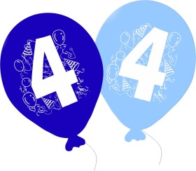 Balonky narozeniny 5ks s číslem 4 pro kluky- balonky.cz Balonky narozeniny 5ks s číslem 4 pro kluky- balonky.cz