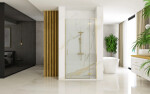REA - Sprchové dveře 90 bez stěnového profilu HUGO kartáčované zlato REA-K8411