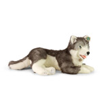 Velký plyšový pes husky ležící 60 cm, ECO-FRIENDLY