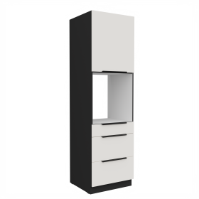 Vysoká skříňka pro vestavnou troubu Aria 60 DPS-210 3S 1F - Premium Box Barva korpusu: Černá, Barva dvířek: WH - Crystal white AFM