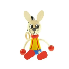 Česká dřevěná hračka Zajíc na pružině / od 3 let (CH21339)