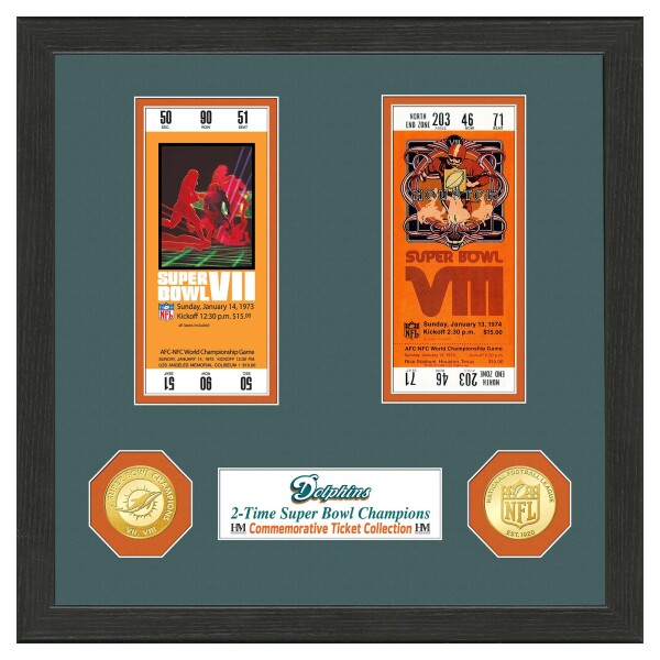 Obraz Miami Dolphins NFL Super Bowl Tickets Bronze Coins