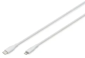 Digitus USB-C - Lightning bílá / Nabíjecí a datový kabel / silikon / 0,5 m / MFI / 60 W / USB 2.0 (AK-600110-005-W)