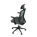 Židle kancelářská, zelená MESH síťovina, zelená látka, plastový kříž, synchronní mechanismus, kolečka pro tvrdé povrchy