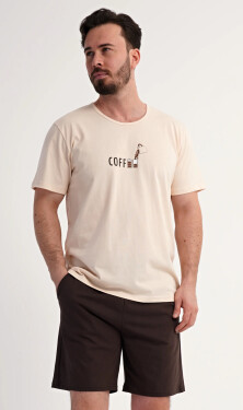 Pánské pyžamo šortky Coffee béžová L