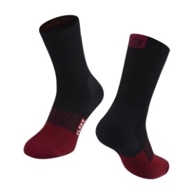 Ponožky FORCE FLAKE termo, černo-bordo (barva černo-bordo, velikost L/XL)