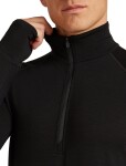 Pánské merino tričko s dlouhým rukávem ICEBREAKER Mens 200 ZoneKnit LS Half Zip, Black velikost: L