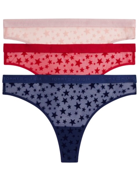Dámská tanga Tommy Hilfiger UW06135 3 ks VÁNOCE