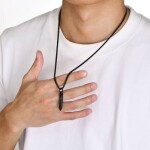Pánský náhrdelník Edward Black - chirurgická ocel, Černá 60 cm