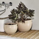 House Doctor Keramický obal na květináč Vale Beige Větší, béžová barva, keramika