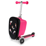 Micro Luggage Junior Patch & Play růžový - dětské zavazadlo a koloběžka v jednom!