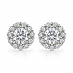 Luxusní stříbrné náušnice Evadne 0,5 ct MOISSANITE + CERTIFIKÁT, Stříbrná certifikát GRA, hadřík na čištění stříbra, dárková krabička