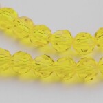 Broušené korálky - průsvitné - žluté - 4 mm - 10 ks