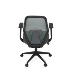 Židle kancelářská, látka zelená, houpací mechanismus, kolečka pro tvrdé povrchy