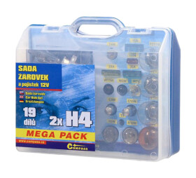 Sada autožárovek MEGA H4+H4+pojistky COMPASS 08519