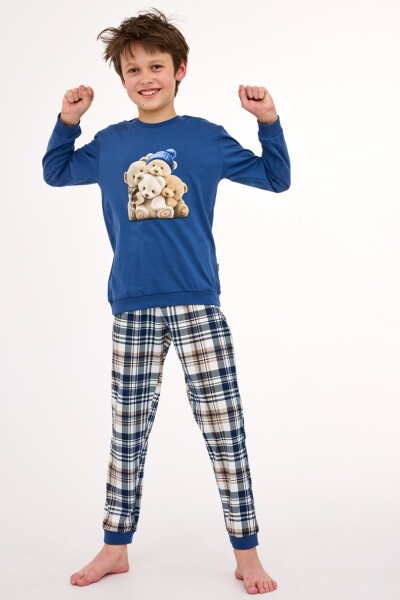 CHLAPECKÉ DĚTSKÉ PYŽAMO DR 593/174 MEDVĚDI džínovina 128