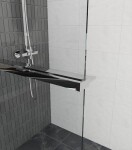 Erga Paris, polička/držák na ručníky pro sprchovou zástěnu (max. 140cm), chromová, ERG-V02-PARIS-SHELF-CR