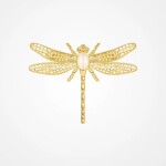 Brož ve tvaru vážky s opálem Théa, Zlatá