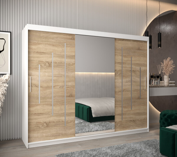 Šatní skříň Abi Y1 Barva korpusu: Bílá, Rozměry: 250 cm, Dveře: Dub sonoma
