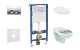 GEBERIT - Duofix Set předstěnové instalace, klozetu Alpha a sedátka, tlačítko Delta21, lesklý chrom SANI11CD1141