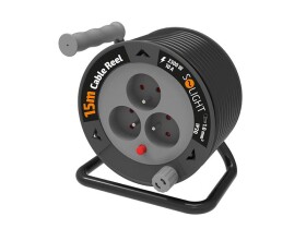 Prodlužovací kabel na bubnu - 3 zásuvky 15m SOLIGHT PB24B