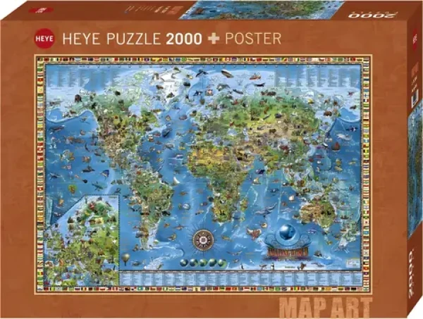 HEYE Puzzle Map Art: Úžasný svět