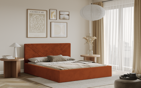 FRONTI Postel PADWA 180x200 měděná s úložným prostorem