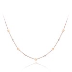 Ocelový náhrdelník se zirkony Susan Gold - hvězdy, chirurgická ocel, Zlatá 40 cm + 5 cm (prodloužení)