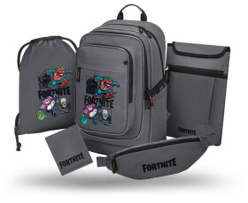 BAAGL SET 5 Cubic Fortnite Squad: batoh, sáček, ledvinka, obal na notebook, peněženka GRS