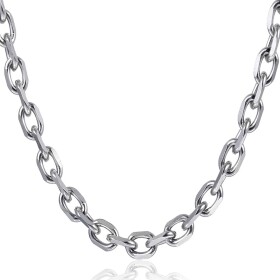 Ocelový náhrdelník John - 9 mm, 75 cm, Rolo chain, chirurgická ocel, Stříbrná 75 cm