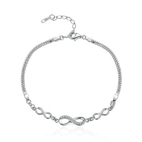 Stříbrný náramek Triple Infinity, stříbro 925/1000, nekonečno, Stříbrná 16 cm + 5 cm (prodloužení)