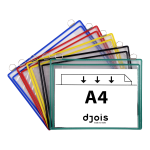 Djois velkokapacitní rámeček s kapsou a dvěma očky, A4, mix barev, 5 ks