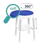 RIDDER - HANDICAP stolička otočná, nastavitelná výška, bílá/modrá A0050401