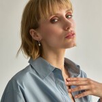 Stříbrné náušnice s černou perlou Stella, stříbro 925/1000, Stříbrná Černá