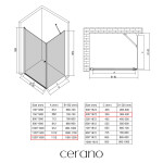 CERANO - Sprchový kout Antelo L/P - 6 mm - chrom, transparentní sklo - 120x40x190 - otočný CER-8050BD136
