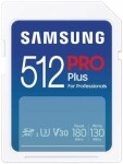 SAMSUNG PRO Plus SDXC 512 GB / Class 10 / U3 / čtení: až 180MBs / zápis: až 130MBs / vhodné pro 4K (MB-SD512S/EU)