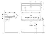 GEBERIT - Xeno 2 Umyvadlo 120x48 cm, otvor pro baterii, bez přepadu, s KeraTect, bílá 500.551.01.1