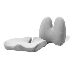 Powerton Set bederní opěrky a podsedáku šedá / ergonomický / paměťová pěna (WPEUS3)