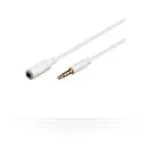 MicroConnect Slim audio kabel 4-pin Jack 3.5mm (M) - Jack 3.5mm (F) 2m bílá (IPOD004A)