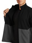 ICEBREAKER Mens 400 RealFleece Descender LS Zip, Black/Obsidian/Cb velikost: L