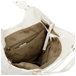 Elegantní dámská koženková kabelka na rameno Mandy, bílá