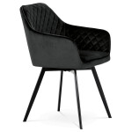 Jídelní židle, černá, sametová látka, DCH-425 BK4