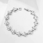Náramek Swarovski Elements Daniele, Stříbrná 18 cm