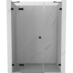 MEXEN/S - Lunar sprchové dveře křídlové levé 160, transparent, černá 834S-160-050-70-00-L